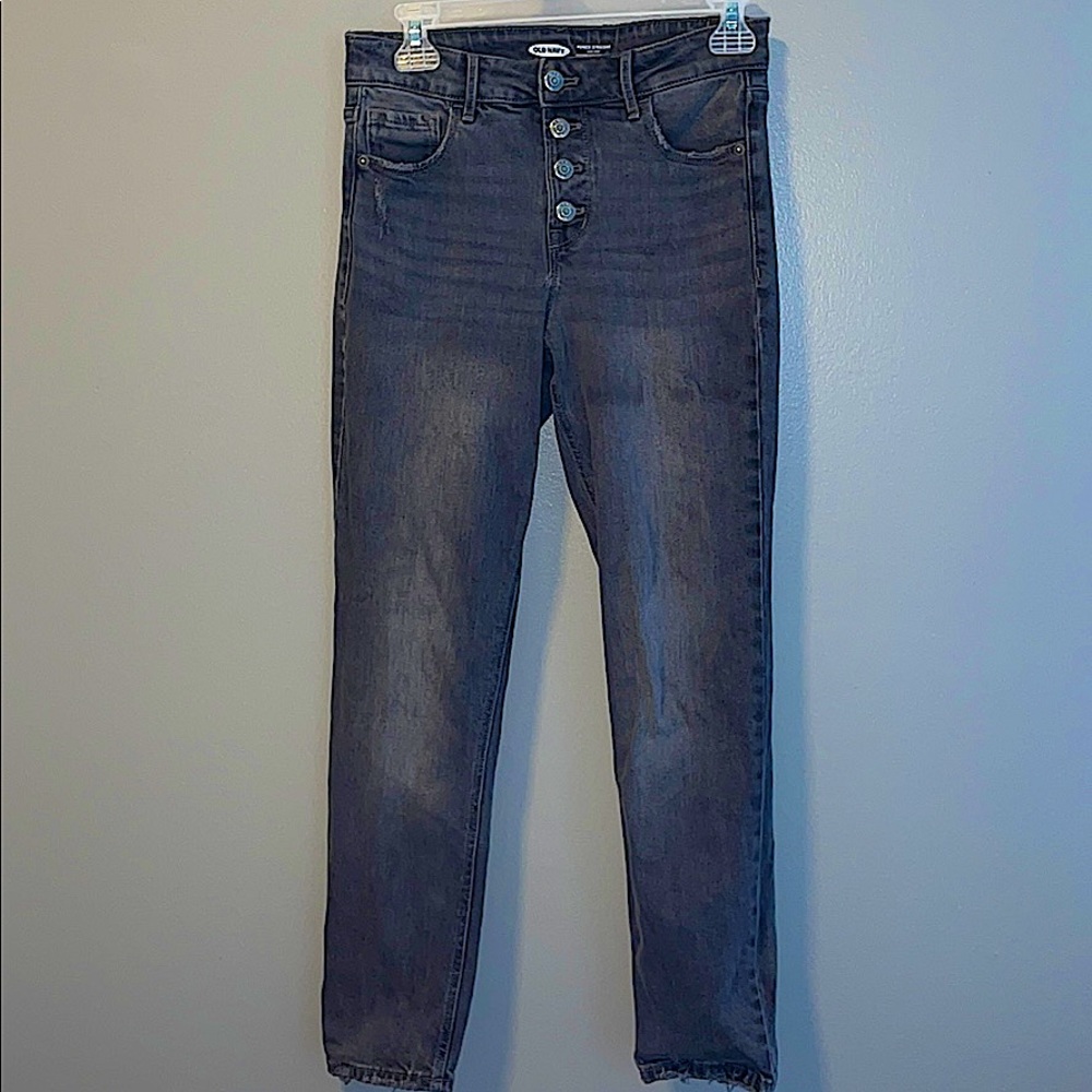 Perfectly Worn-In High Rise Gray Jeans